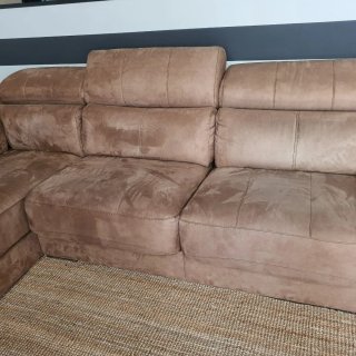 Sofá Chaise Longue Beige/Marrón