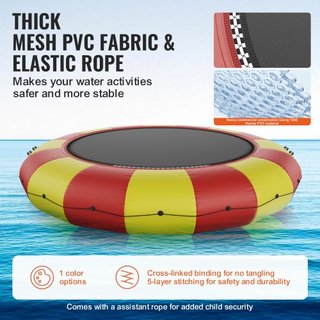Bouncer de Agua Inflable, Trampolín Recreativo de Agua de 17 pies, Plataforma de Salto Portátil con Escalera de 5 Pasos y Bomba de Aire Eléctrica, Rebotador Flotante para Niños y Adultos para Pisc...