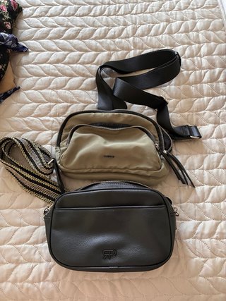 Bolsos Parfois Negro y Verde Militar