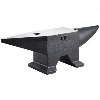Yunque de Acero Fundido, 132 Lbs(60kg) Yunque de Un Solo Cuerno con Gran Superficie y Base Estable, Yunque Redondo de Alta Dureza para Herrero, para Doblado, Moldeo
