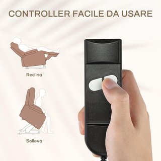 Sillón Eléctrico Elevador Reclinable 135°, Sillón Relax Eléctrico de Poliéster con 2 Mando a Distancia, Reposapiés, 8 Puntos de Masaje y Bolsillos Laterales, Marrón Oscuro