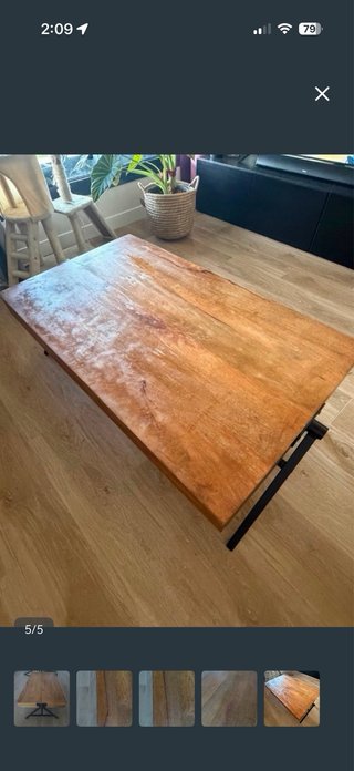 Mesa de centro madera y metal