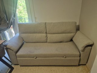 Sofá Cama Beige Tela