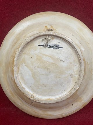 Plato antiguo cerámico valenciana   J. Navarro