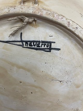 Plato antiguo cerámico valenciana   J. Navarro