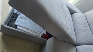 Sofá modular gris de tela
