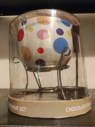 Set Fonduta Cioccolato Ceramica e Metallo