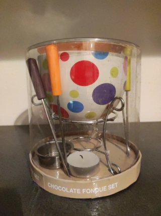 Set Fonduta Cioccolato Ceramica e Metallo