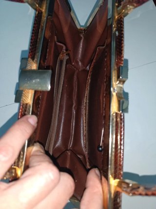 Elegante bolso vintage piel de serpiente años 50