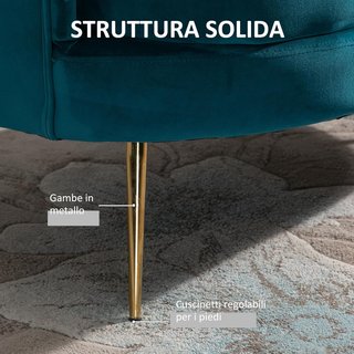 Sofá de 2 Plazas en Tejido Efecto Terciopelo con Brazos, Sofá Moderno con Asiento Acolchado, para Salón y Dormitorio, 130X77X77Cm, Alzavola