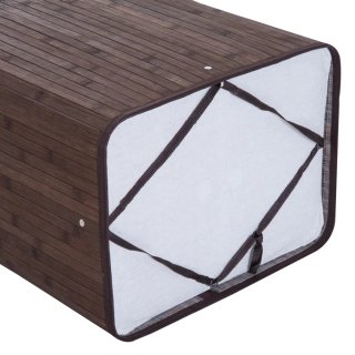 Cesta de ropa de bambú con tapa