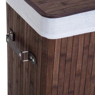 Cesta de ropa de bambú con tapa