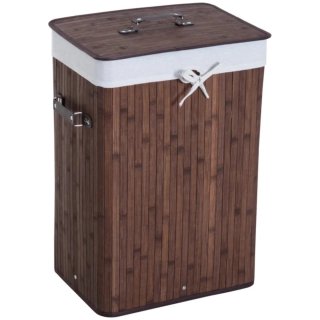 Cesta de ropa de bambú con tapa