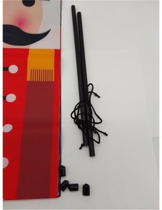 JIASHA Pancartas Navideñas de Cascanueces para Puerta de Casa - Decoración de Navidad - Interior y Exterior - 1 Pair 180 x 30cm (A)