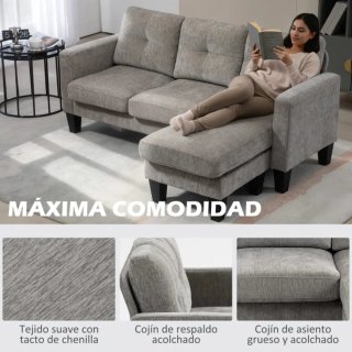 Sofá modular gris de tela