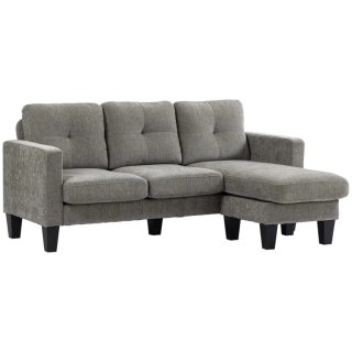 Sofá modular gris de tela