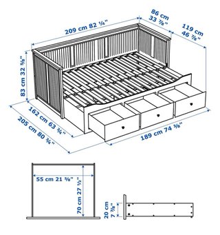 Cama nido Ikea Hemnes + 2 colchones