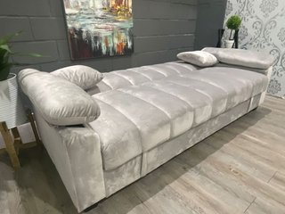 Sofá Cama Gris 210cm + Cojines