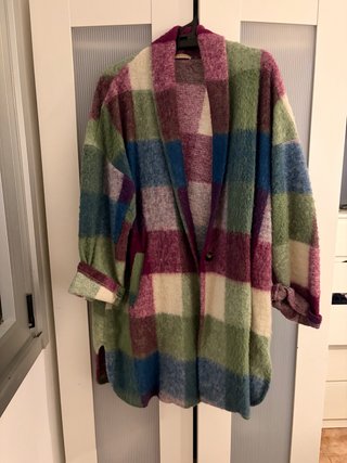 Abrigo cuadros talla única