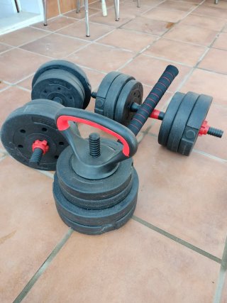 Set de Pesas Ajustables Negro/Rojo