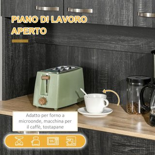 Credenza de Cocina con Armarios, Cajón y Superficie para Microondas, Mueble Despensa Estrecho con Puertas y Estantes Regulables, Mueble de Cocina para Sala de Estar, Comedor, 101X39X180 Cm, Negro