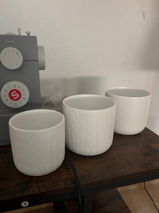 Juego de 3 macetas blancas