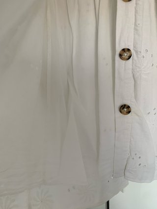 Vestido Zara blanco bordado