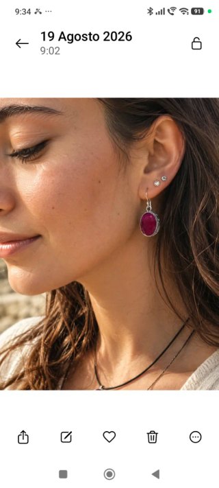 Pendientes Rubí Cachemira Plata 925
