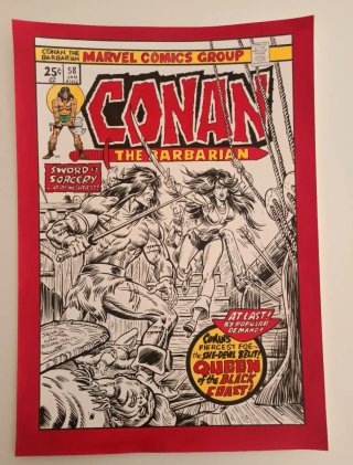 Conan, dibujo original. Recreación portada n. 58