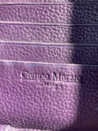 Cartera monedero piel marrón/morado