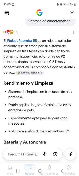 Roomba E5 con base y recambios MASCOTAS
