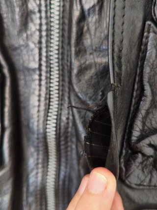 Chaqueta de cuero vintage negra