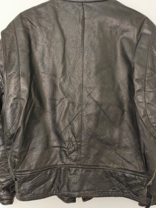 Chaqueta de cuero vintage negra