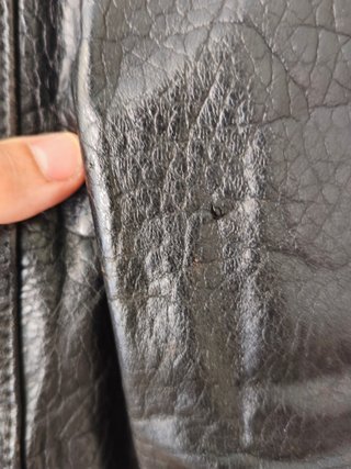 Chaqueta de cuero vintage negra