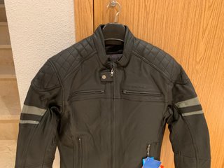 Chaqueta Moto Cuero Negra Tallas L y XL