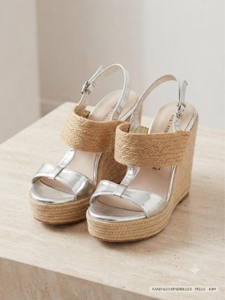 Zeppe KISS KRISS Argento e Beige
