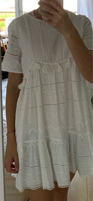Vestido blanco Zara bordado