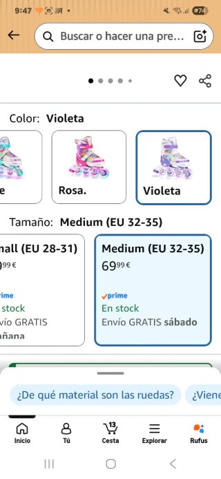 Patines en línea SULIFEEL Unicornio Niña 32/36