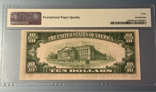 $10 1934A N. Africa PMG 40 EPQ