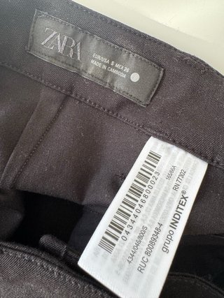 Pantalón recto Zara ZW Collection Negro