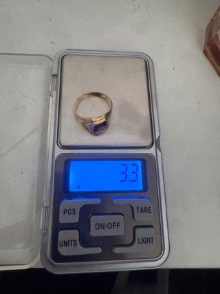 Anillo Oro 18k con Piedra Roja y Azul