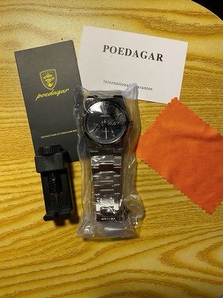 Reloj Poedagar Negro Acero Inoxidable