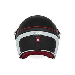 Casco Nox Premium Heritage Negro Mate Rojo Talla M