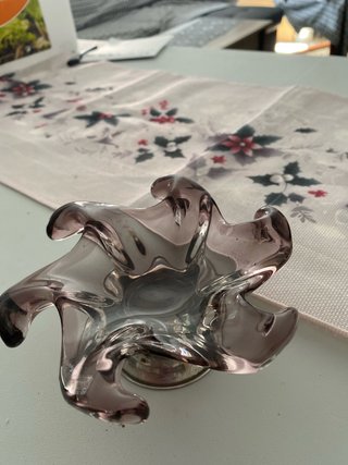 Cenicero Murano Vintage Soporte Plateado