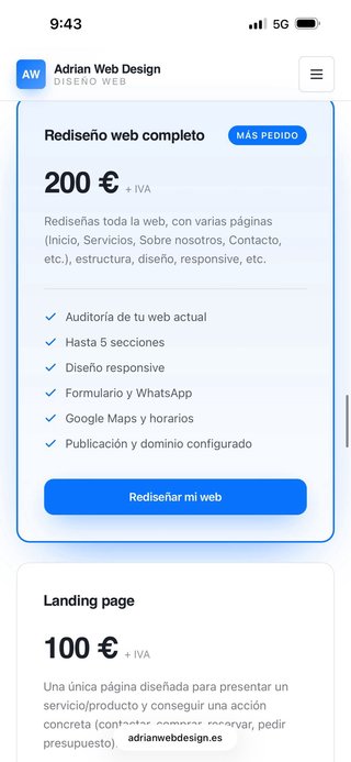 Página web para empresas y negocios | Diseño Web