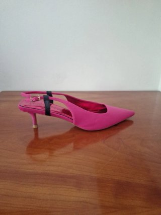Zapato Fucsia Slingback Tacón Bajo Primadonna
