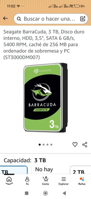 Disco Duro HDD 3TB  3.5" Seagate Barracuda ST3000D