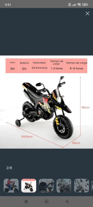 Moto Eléctrica Aprilia RX 125 Infantil