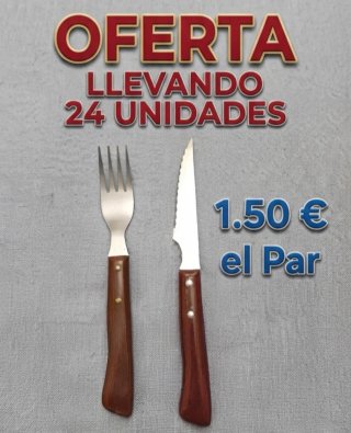 Oferta: Juego Cuchillo y Tenedor (24 Unidades)