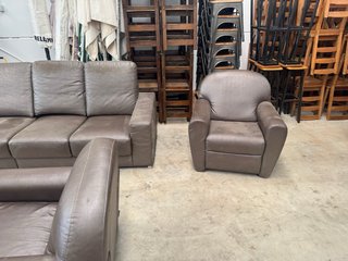 Sofá de 4 plazas y sillón piel